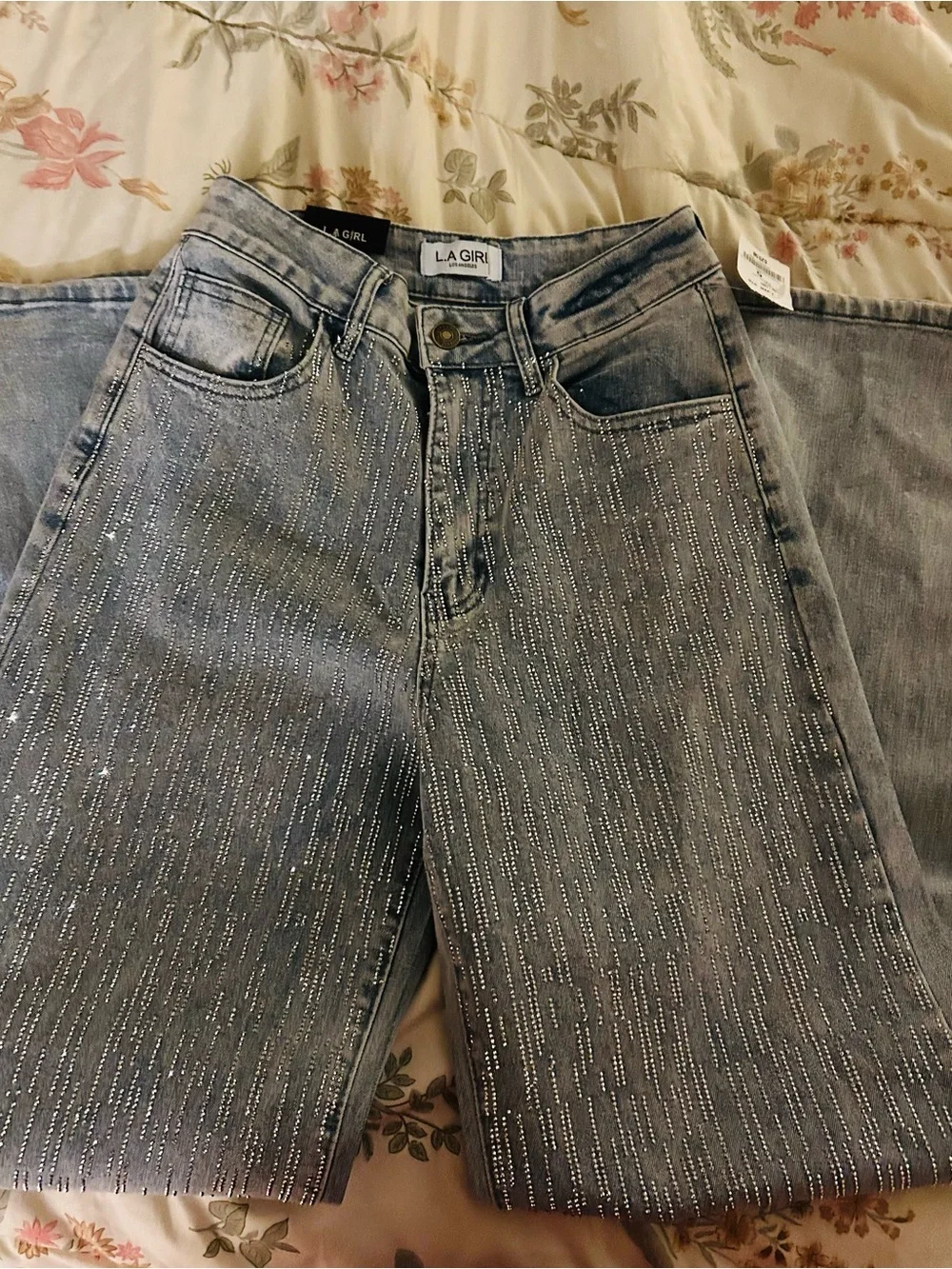 La girl embellished jeans straight leg sz 5